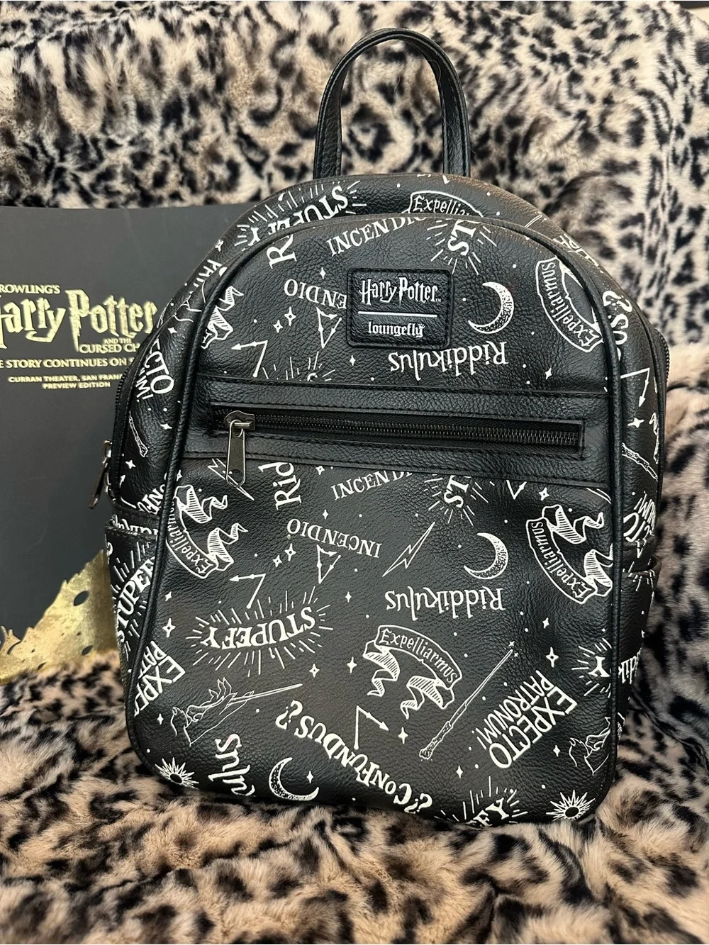 Loungefly Black Harry Potter Script Mini Backpack